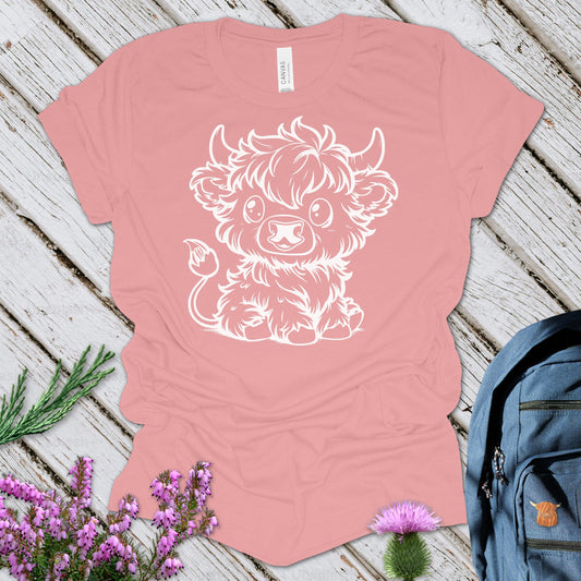 Cute Cartoon Highland Cow Unisex Tee