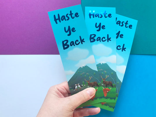 Haste Ye Back Scottish Bookmark