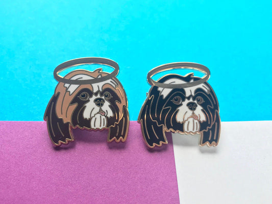 Holy Shih Tzu Dog Enamel Pin